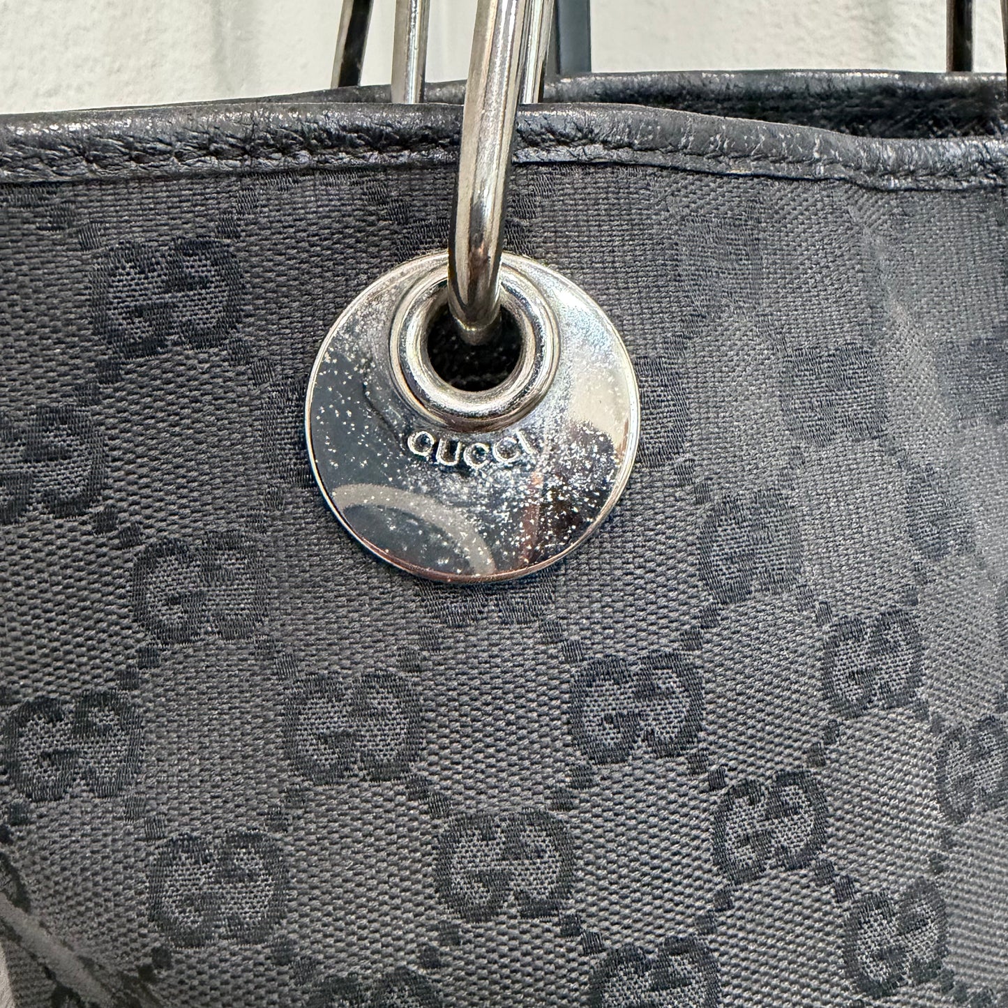 #025 GUCCI Black Canvas Tote