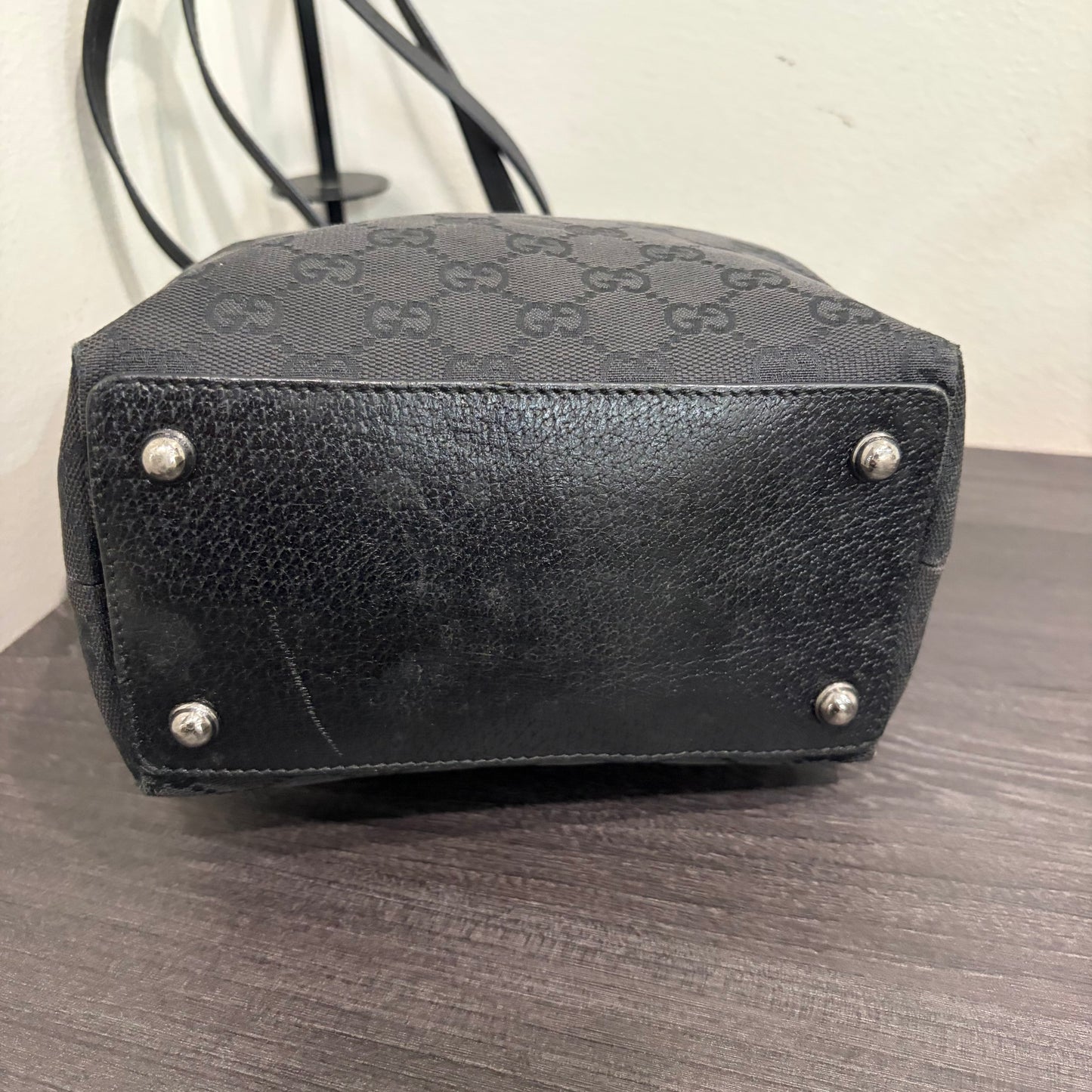 #025 GUCCI Black Canvas Tote