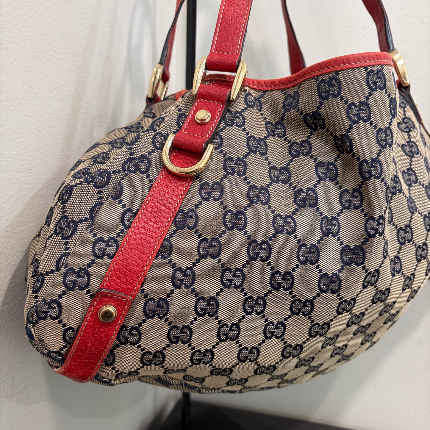 #031 GUCCI Navy Canvas Tote