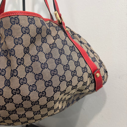 #031 GUCCI Navy Canvas Tote