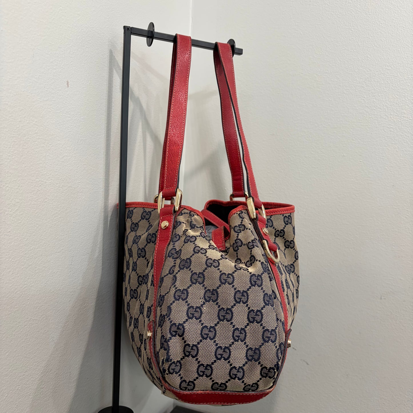 #031 GUCCI Navy Canvas Tote