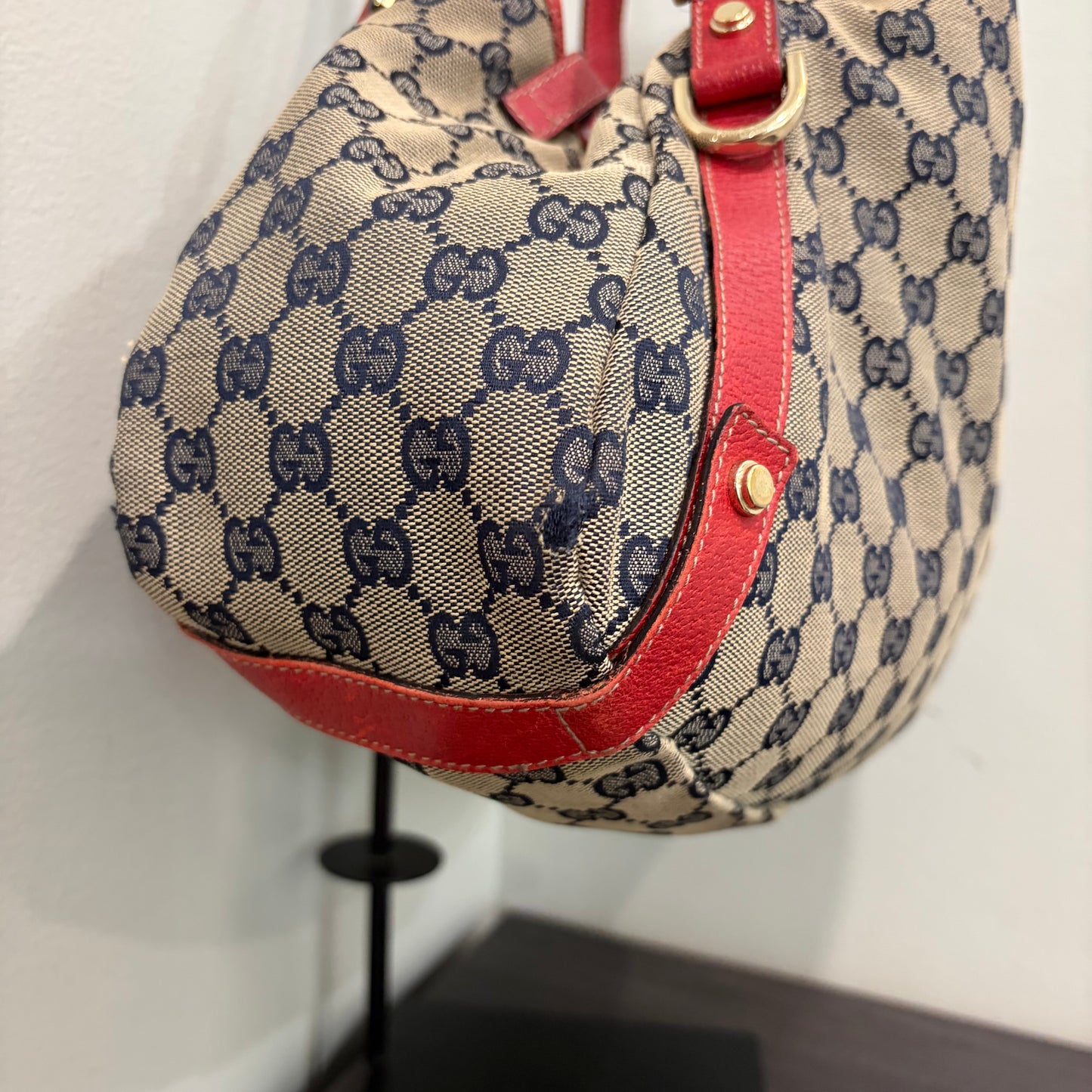 #031 GUCCI Navy Canvas Tote