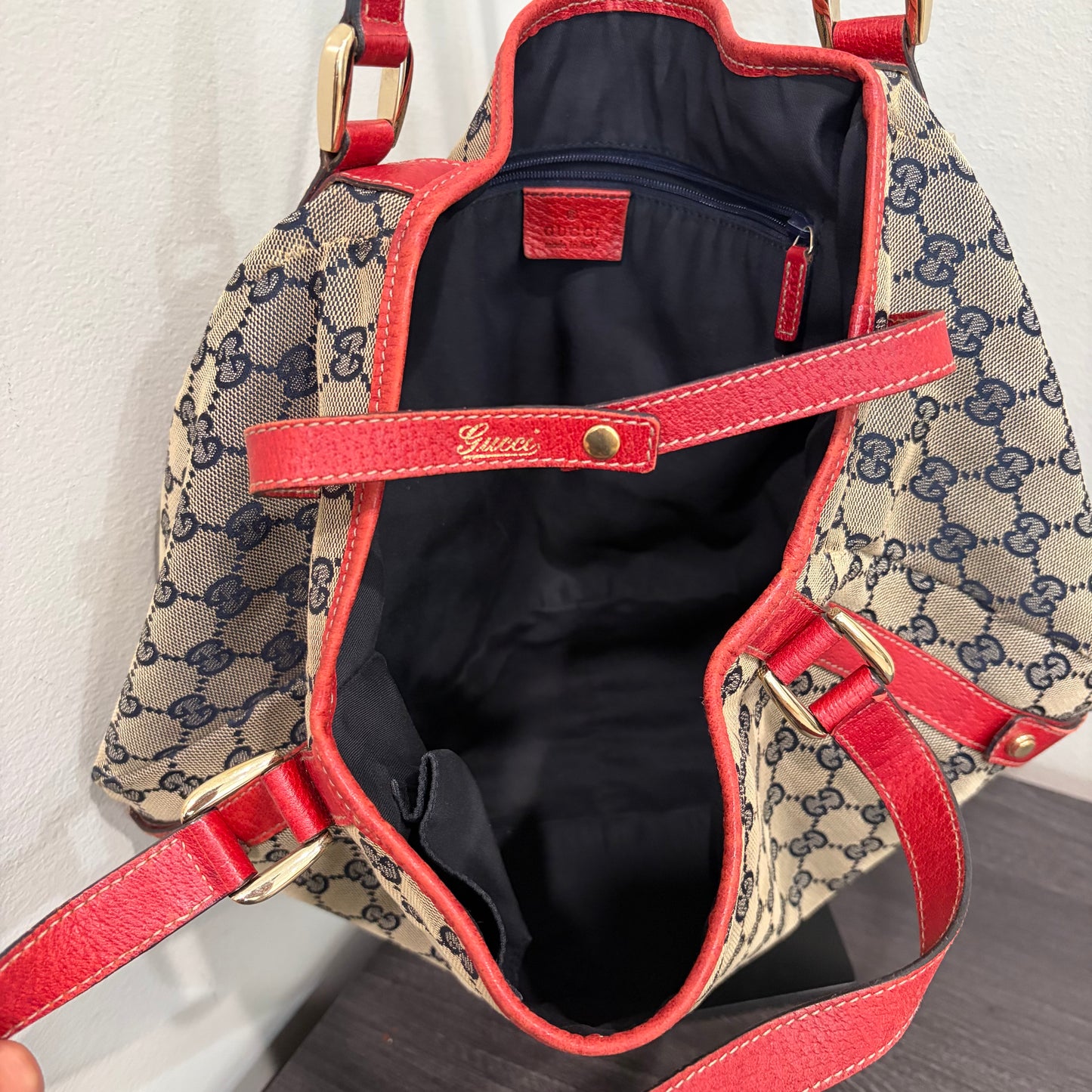 #031 GUCCI Navy Canvas Tote