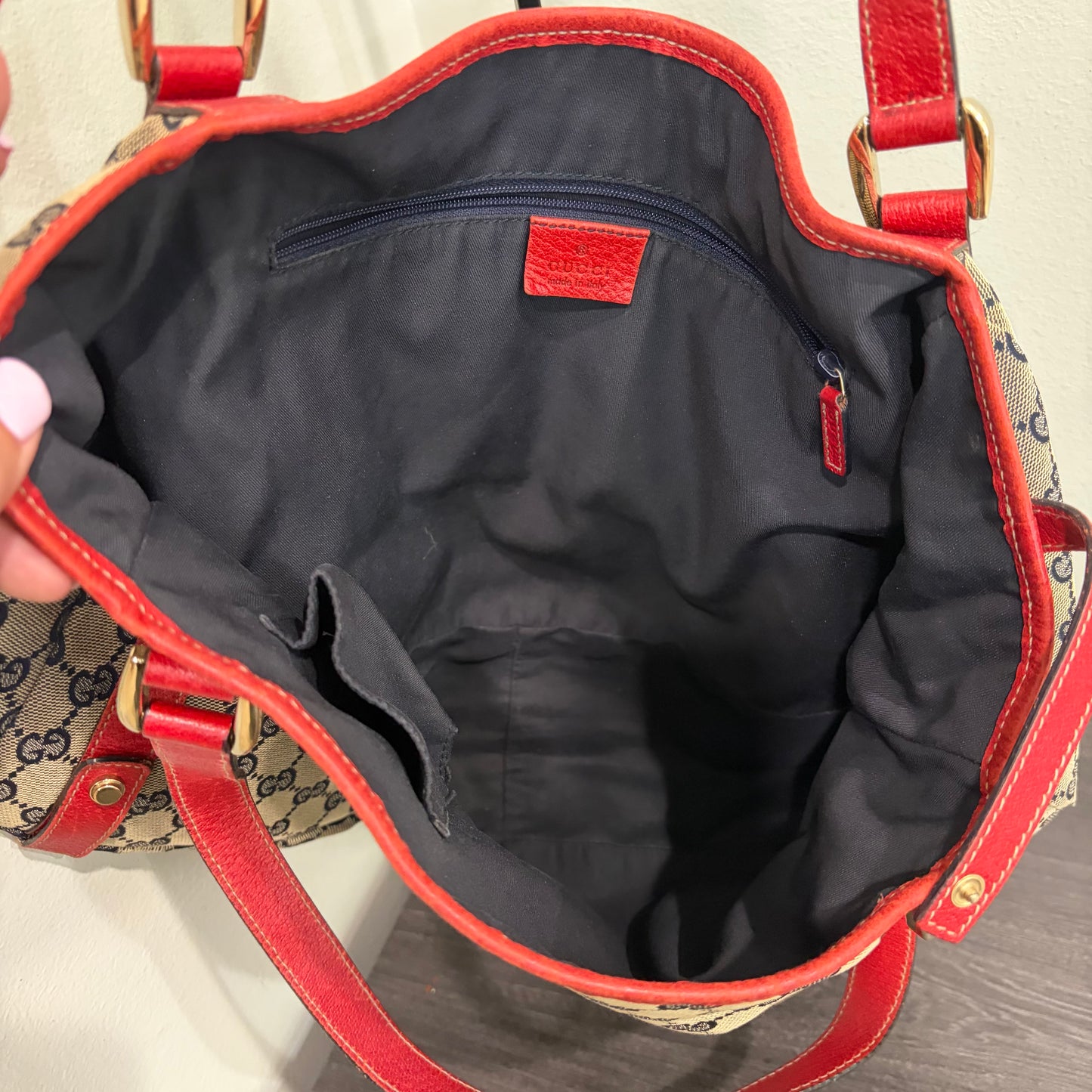 #031 GUCCI Navy Canvas Tote