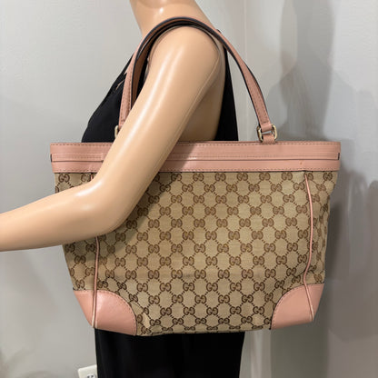 #032 GUCCI Brown Canvas Tote