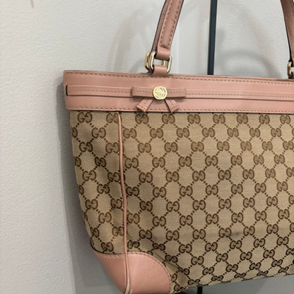 #032 GUCCI Brown Canvas Tote