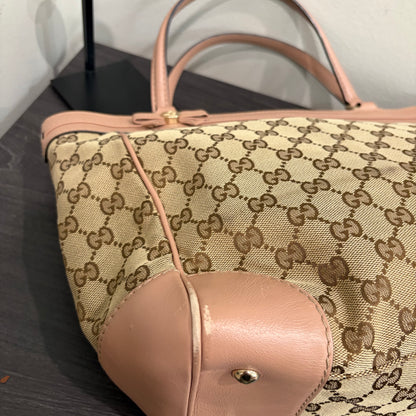 #032 GUCCI Brown Canvas Tote
