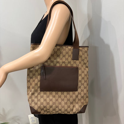 #034 GUCCI Brown Canvas Tote