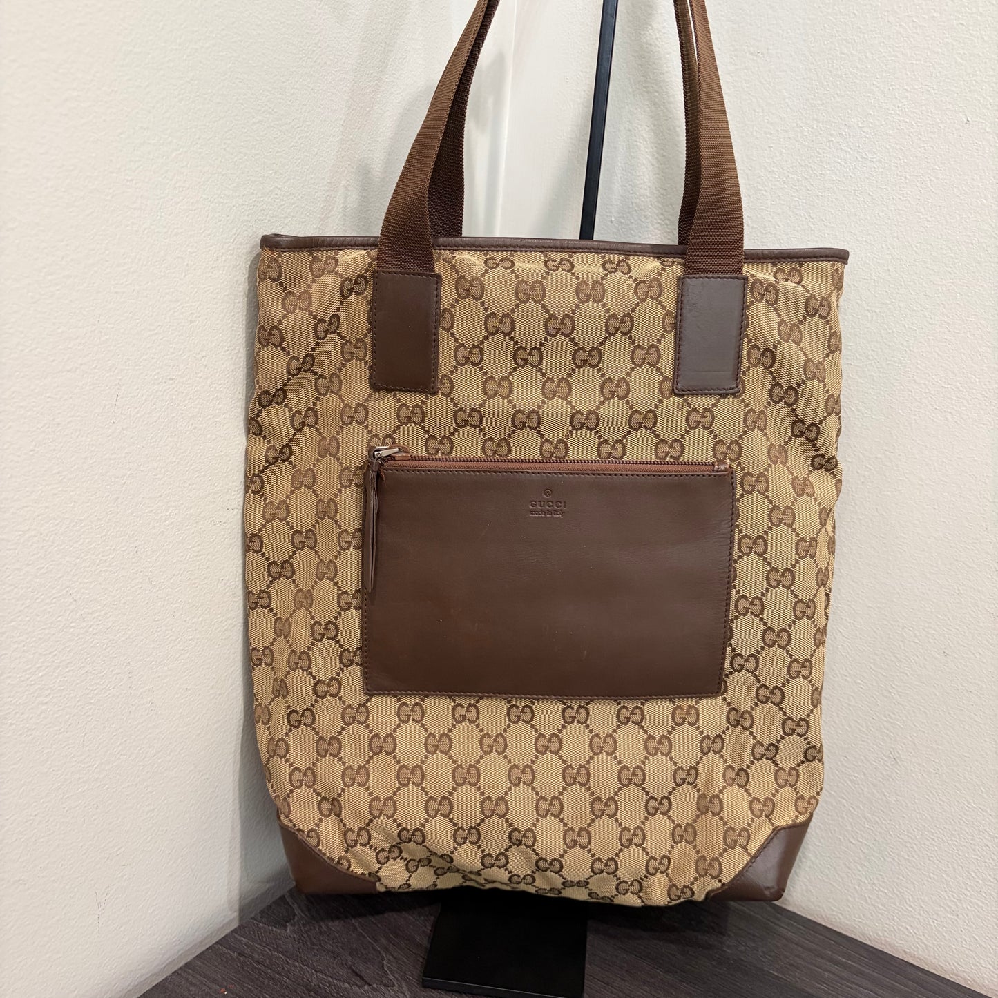 #034 GUCCI Brown Canvas Tote