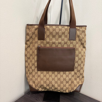 #034 GUCCI Brown Canvas Tote