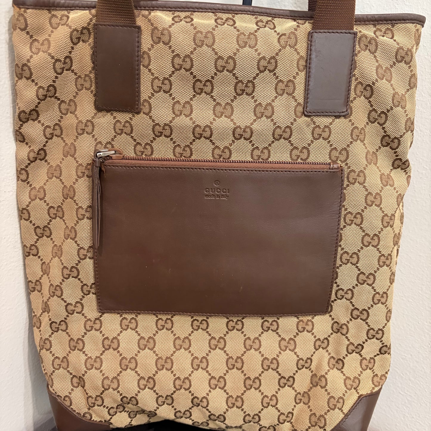 #034 GUCCI Brown Canvas Tote