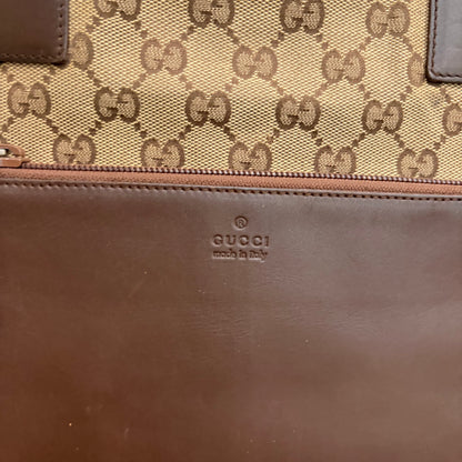 #034 GUCCI Brown Canvas Tote