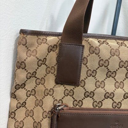 #034 GUCCI Brown Canvas Tote