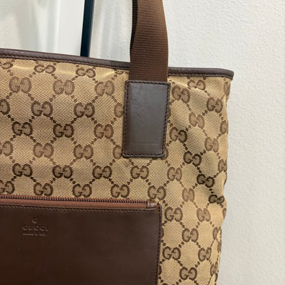 #034 GUCCI Brown Canvas Tote