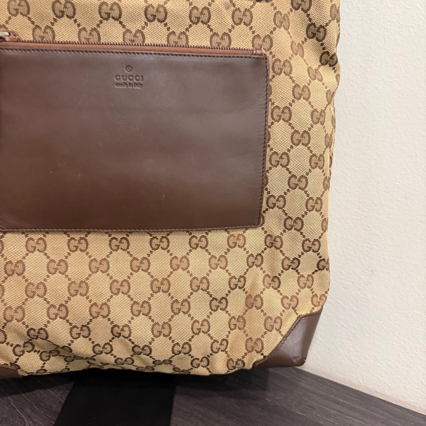#034 GUCCI Brown Canvas Tote