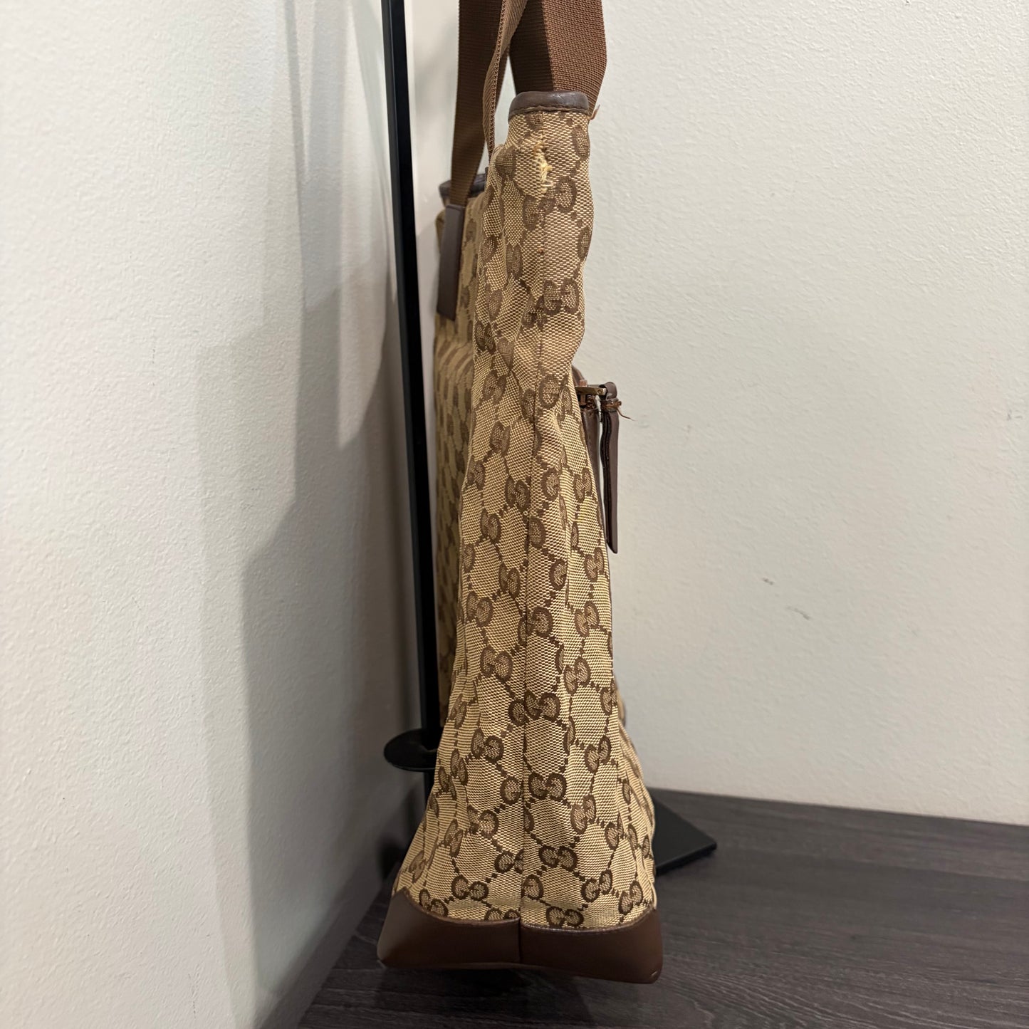 #034 GUCCI Brown Canvas Tote