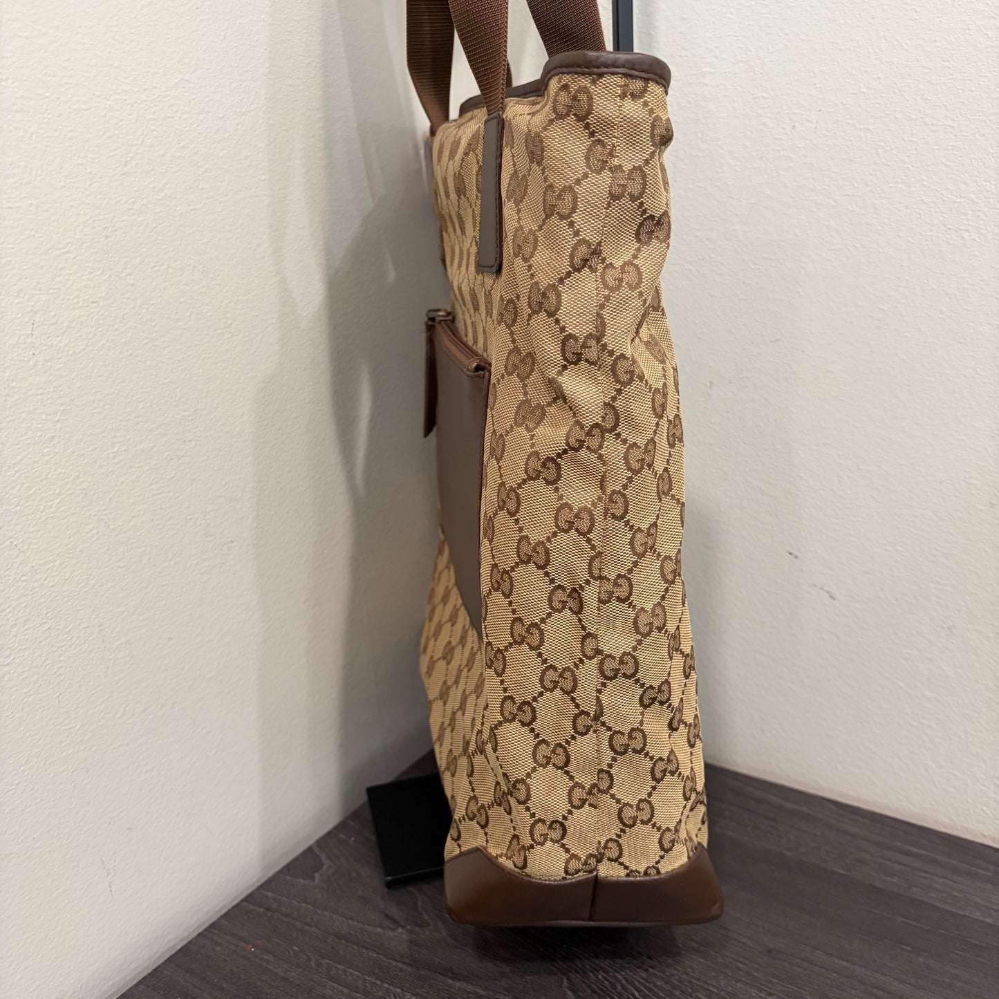 #034 GUCCI Brown Canvas Tote