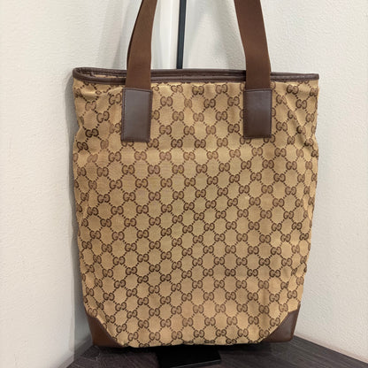 #034 GUCCI Brown Canvas Tote