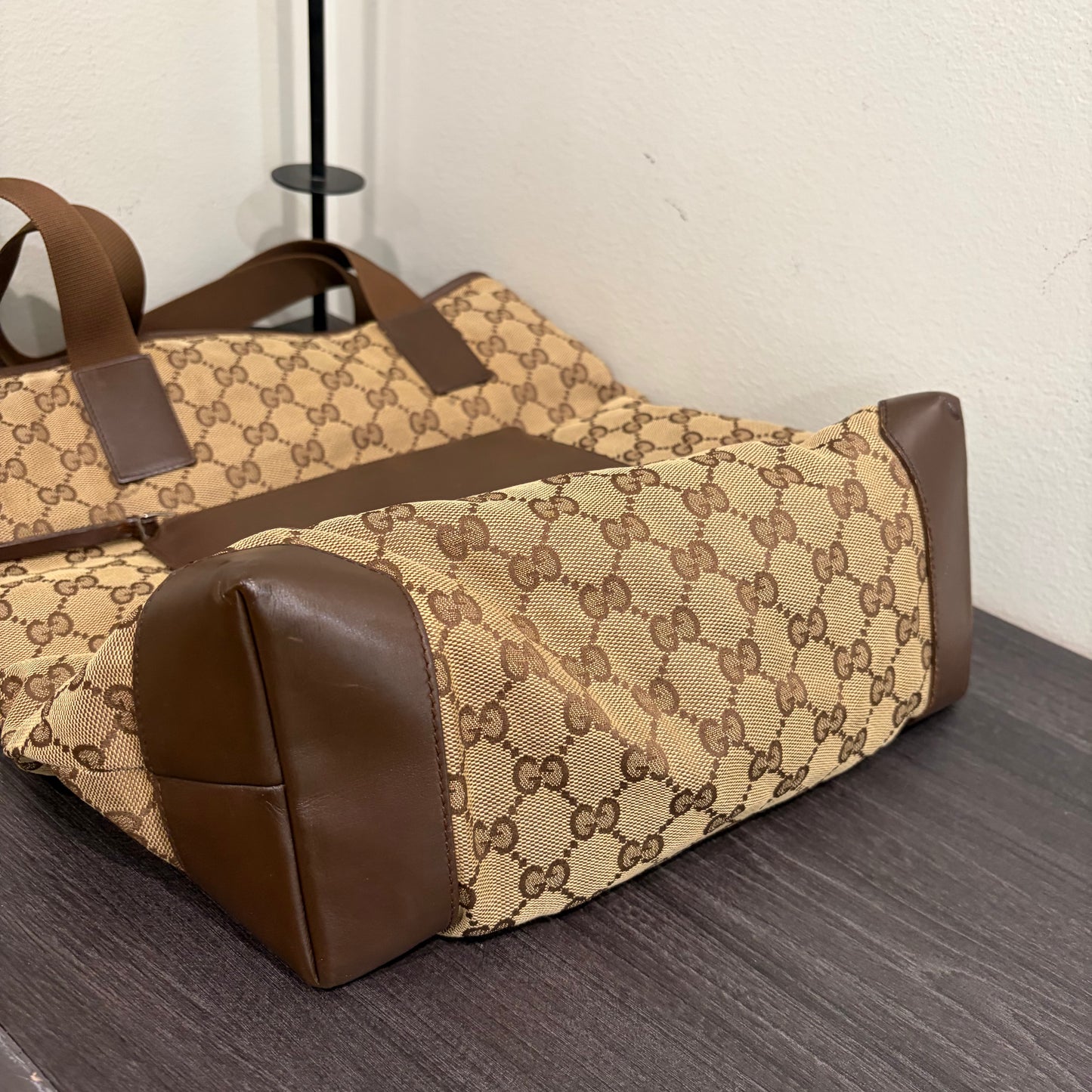 #034 GUCCI Brown Canvas Tote