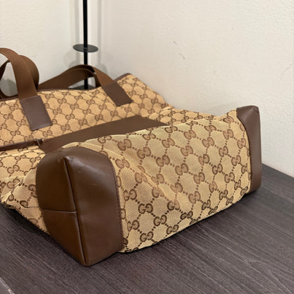 #034 GUCCI Brown Canvas Tote