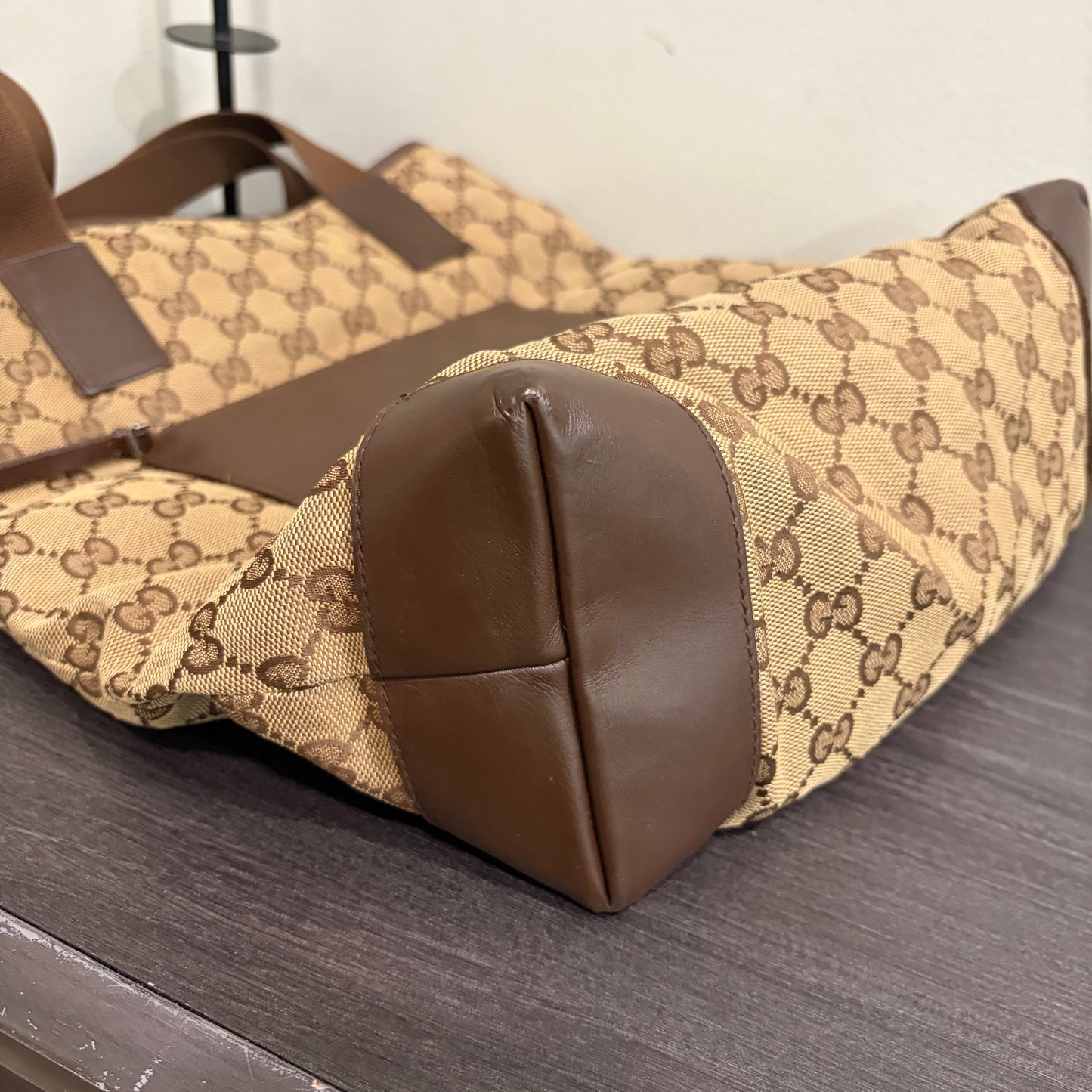 #034 GUCCI Brown Canvas Tote