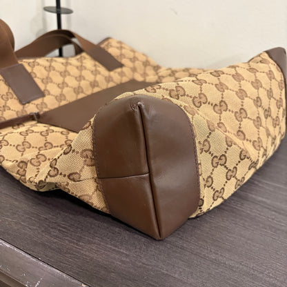 #034 GUCCI Brown Canvas Tote