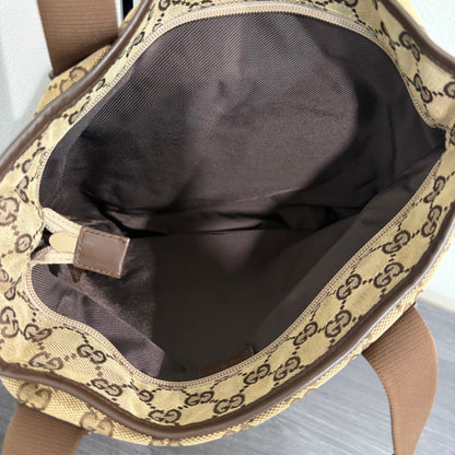 #034 GUCCI Brown Canvas Tote