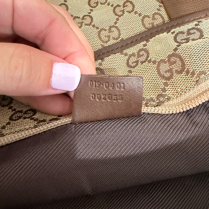 #034 GUCCI Brown Canvas Tote