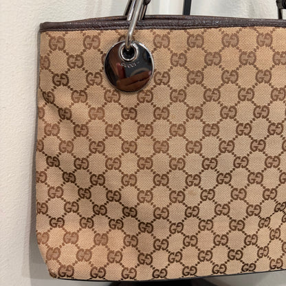 #033 GUCCI Brown Canvas Tote