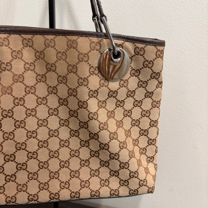 #033 GUCCI Brown Canvas Tote
