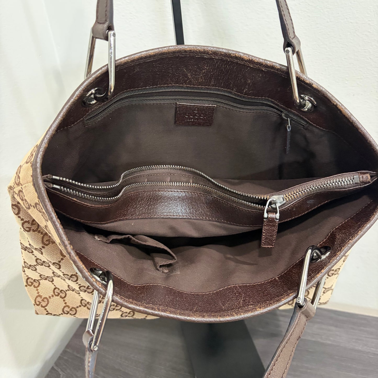#033 GUCCI Brown Canvas Tote