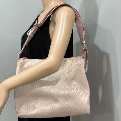 #039 CHRISTIAN DIOR Pink Canvas Shoulder Bag