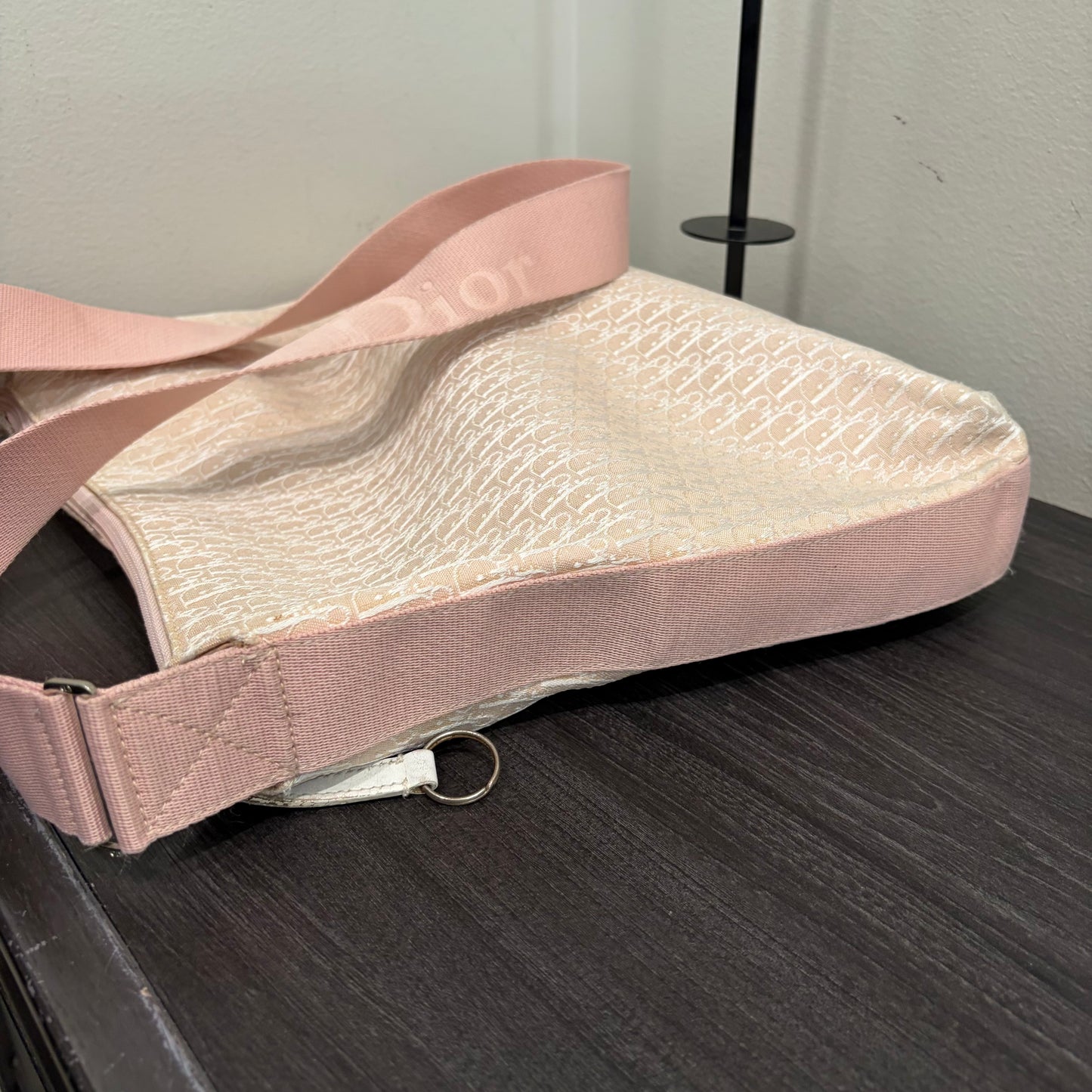 #039 CHRISTIAN DIOR Pink Canvas Shoulder Bag
