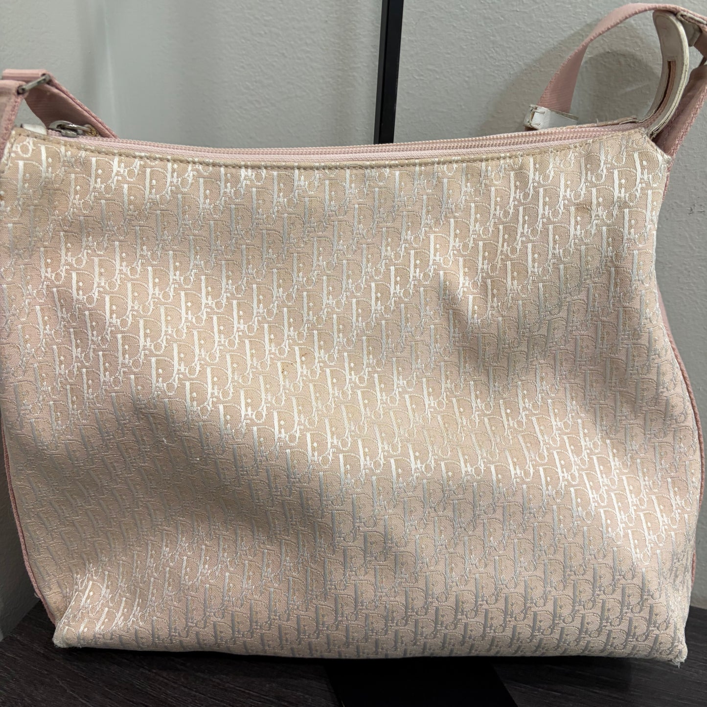 #039 CHRISTIAN DIOR Pink Canvas Shoulder Bag