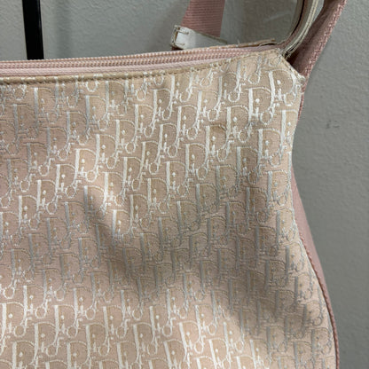 #039 CHRISTIAN DIOR Pink Canvas Shoulder Bag
