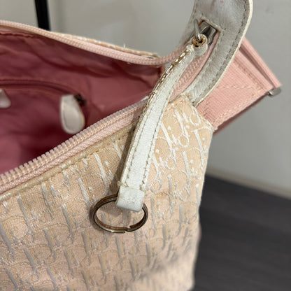 #039 CHRISTIAN DIOR Pink Canvas Shoulder Bag