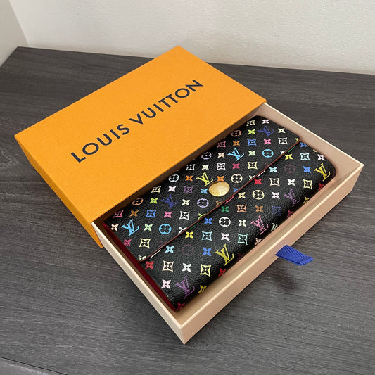 CLEARANCE Louis Vuitton Multicolor Monogram Black Wallet & Storage Box