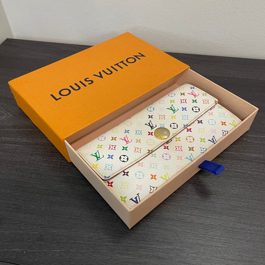 CLEARANCE Louis Vuitton Multicolor Monogram White Wallet & Storage Box