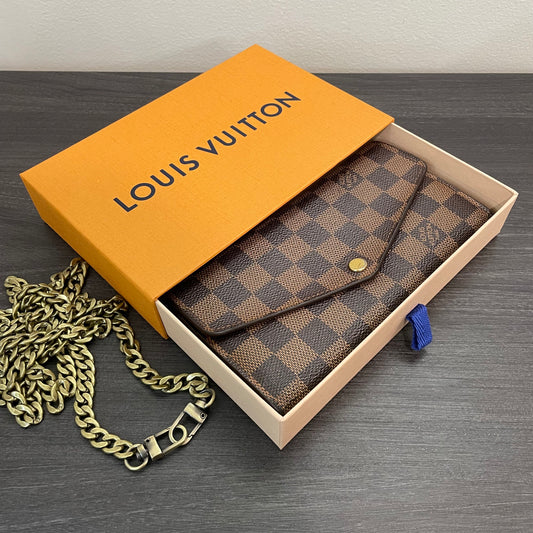 Louis Vuitton Damier Ebene Wallet on Chain & Storage Box