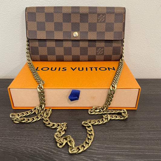Louis Vuitton Damier Ebene Wallet on Chain & Storage Box