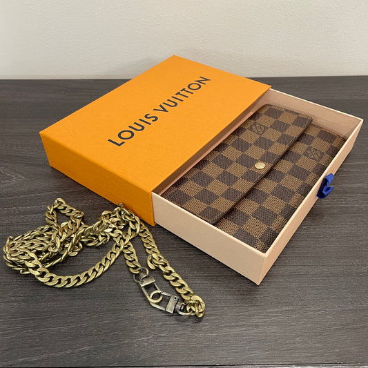 Louis Vuitton Damier Ebene Wallet on Chain & Storage Box