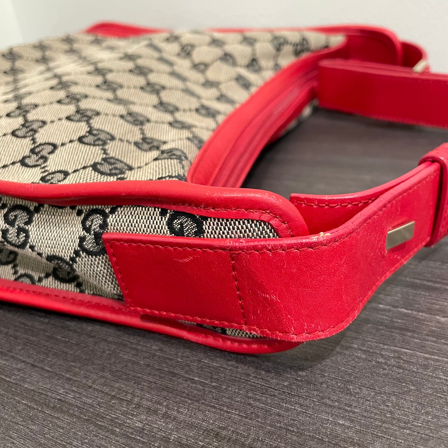 SOLD! Gucci Canvas Shoulder Bag