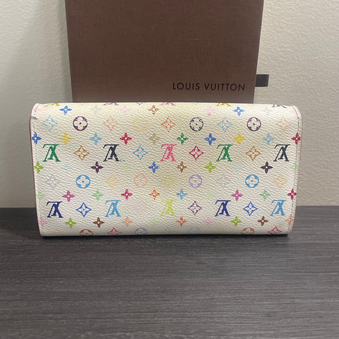 LOUIS VUITTON Multicolor Wallet with Orange Interior & Box