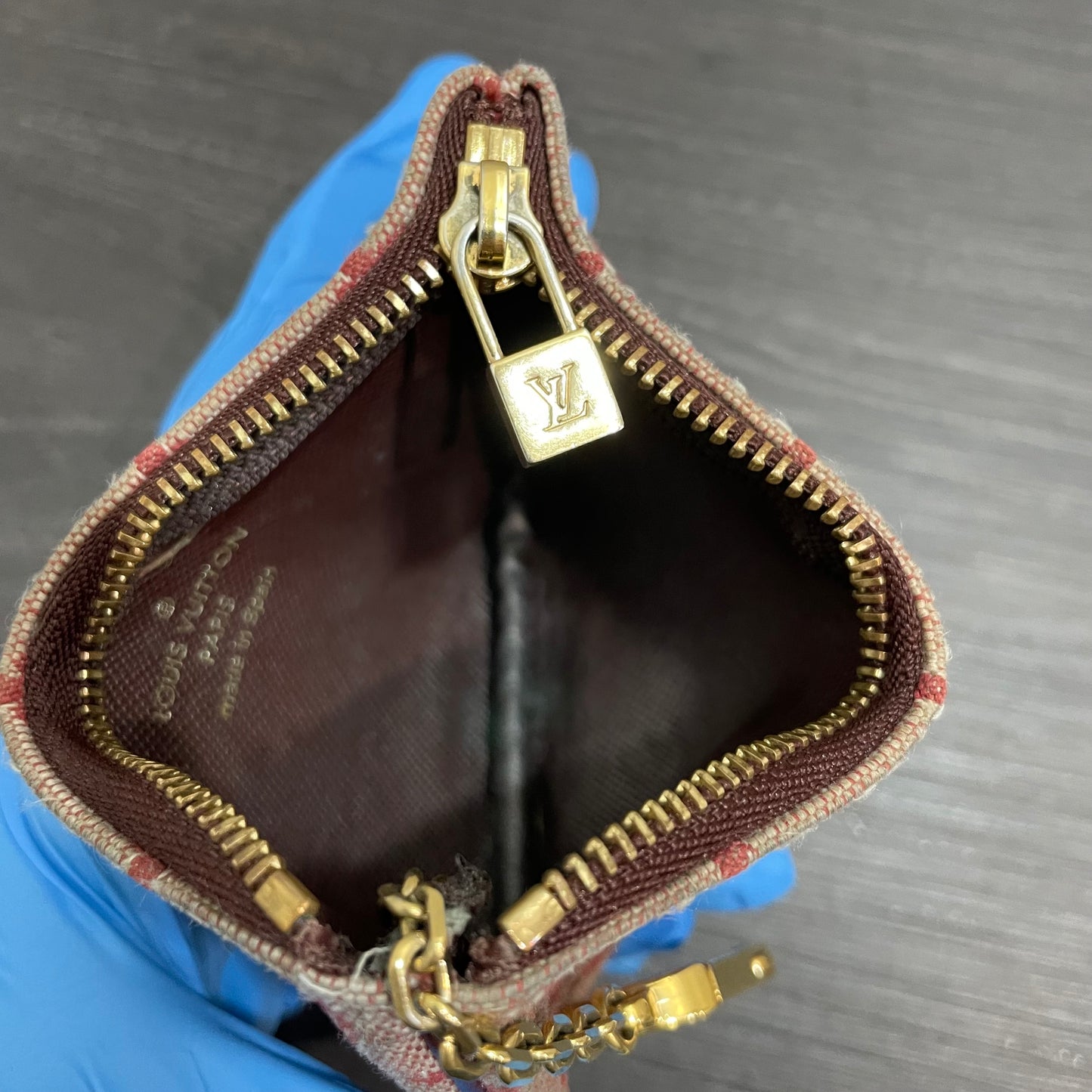 LOUIS VUITTON Red Monogram Coin Purse