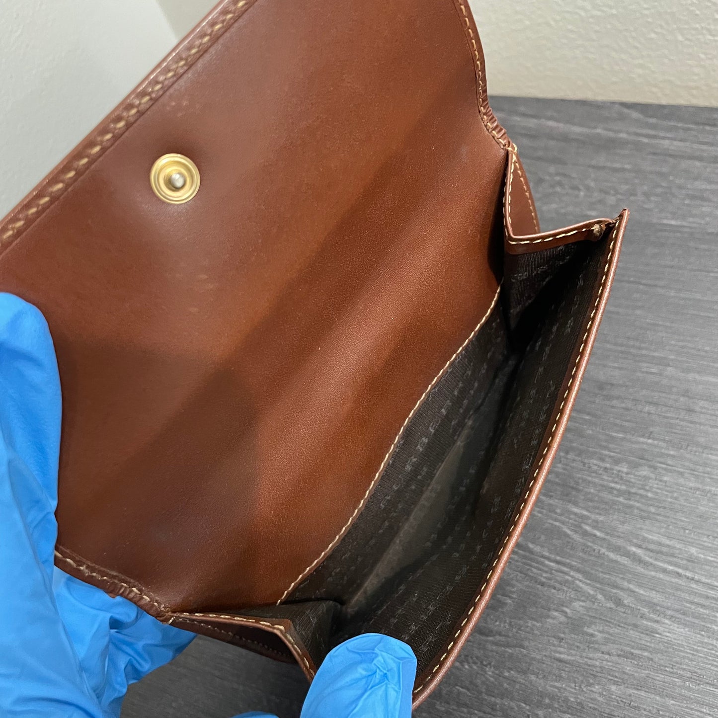 BURBERRY Coated Canvas Brown Leather Wallet