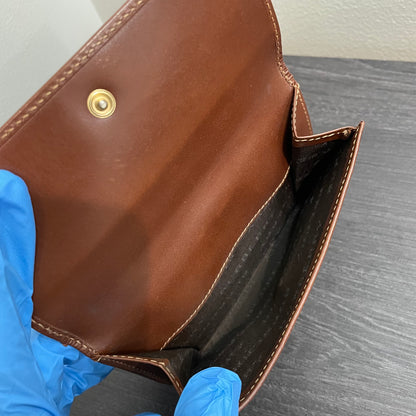 BURBERRY Coated Canvas Brown Leather Wallet