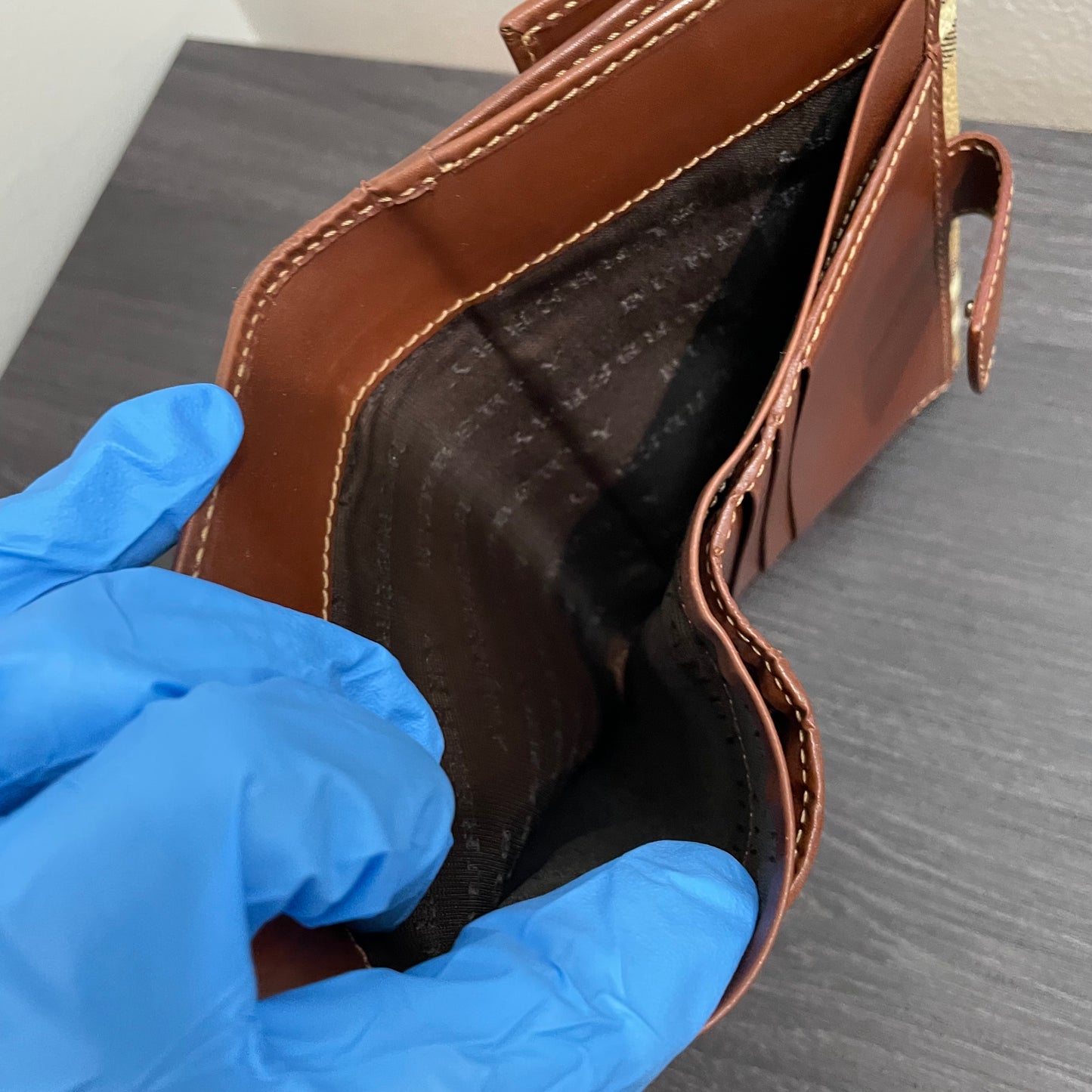 BURBERRY Coated Canvas Brown Leather Wallet