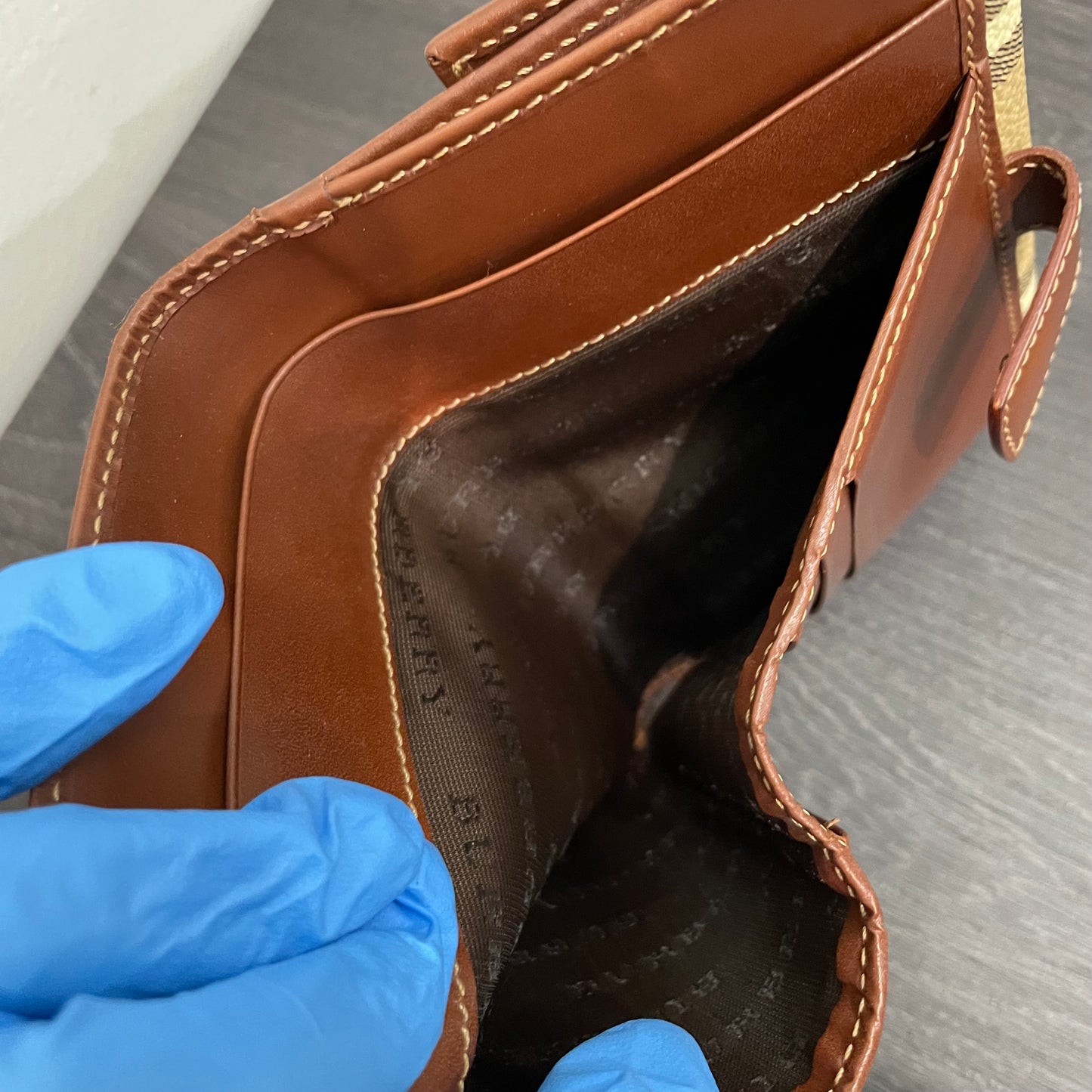 BURBERRY Coated Canvas Brown Leather Wallet