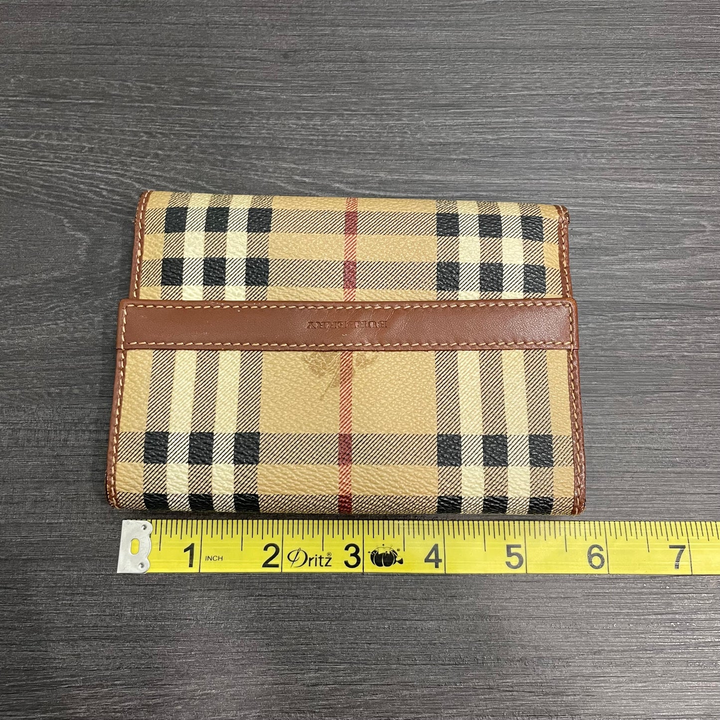 BURBERRY Coated Canvas Brown Leather Wallet