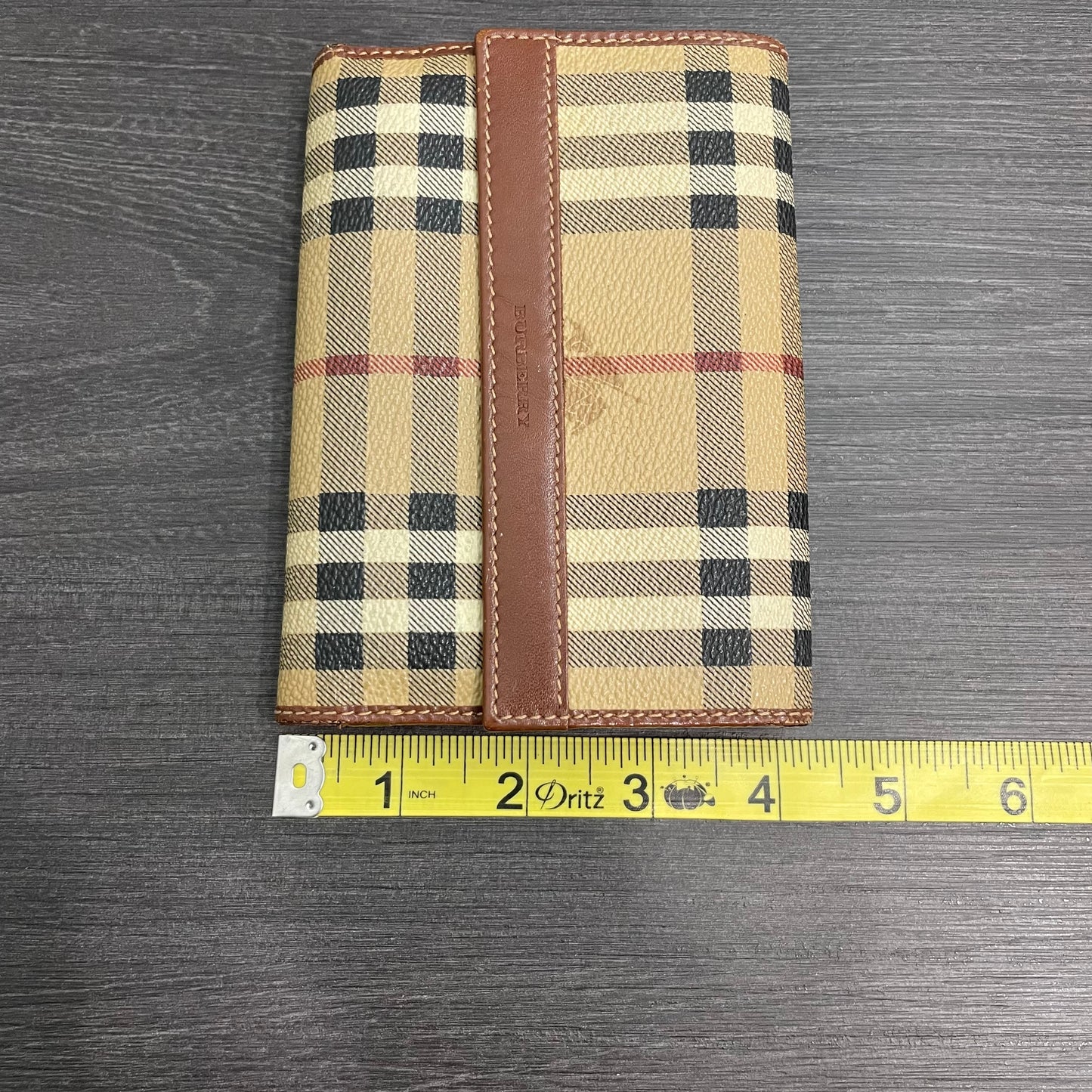 BURBERRY Coated Canvas Brown Leather Wallet